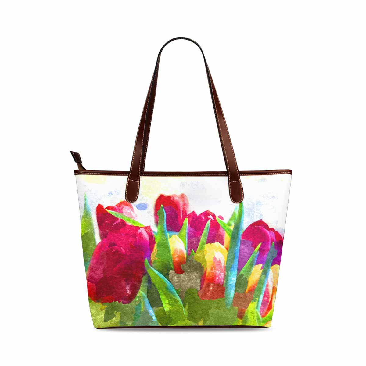 Classic Fabric handbag, watercolor floral, design 277