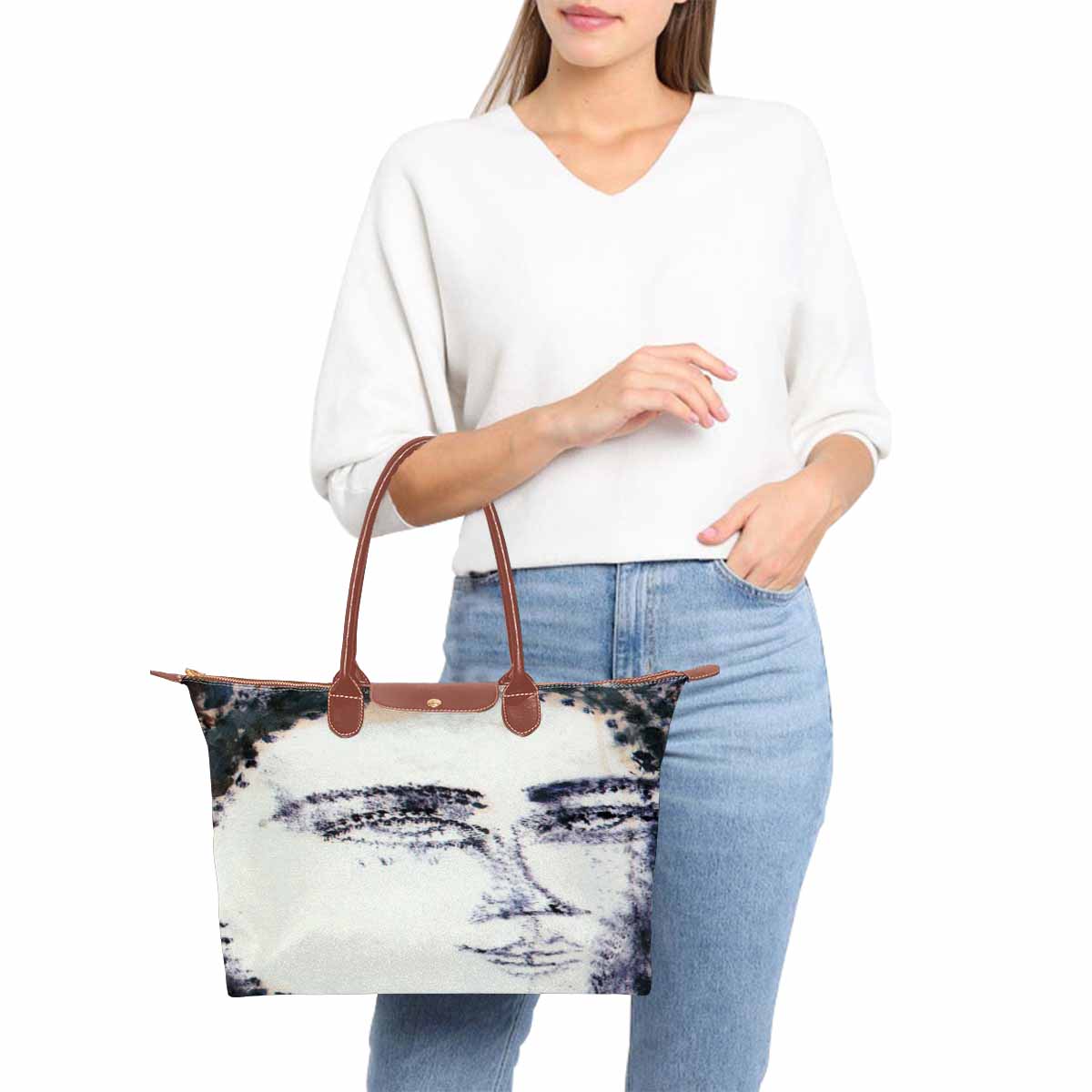 Classic handbag, Modigliani design, choice of 2 colors, Head number 2