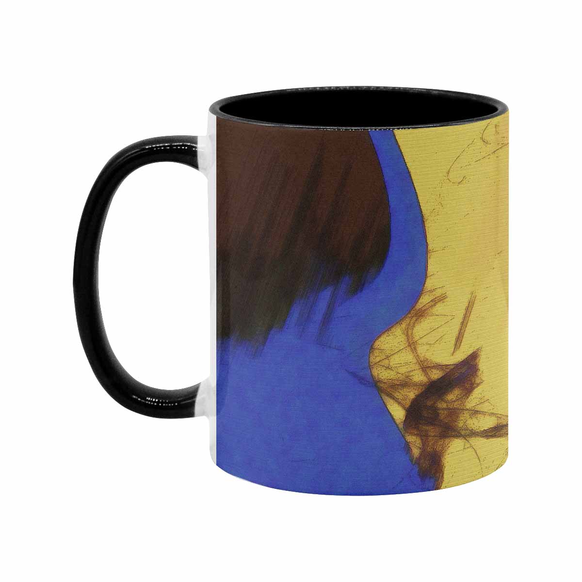 Coffee Mug, tea cup, black core, abstract, design 55