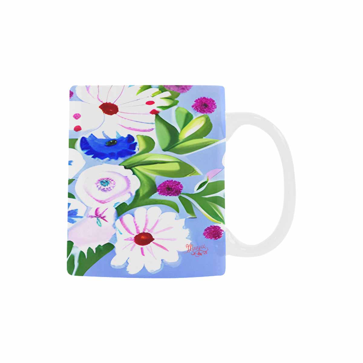 USA made Quality Mug, coffee mug, tea cup, Bright florals, Set 1, Design 109