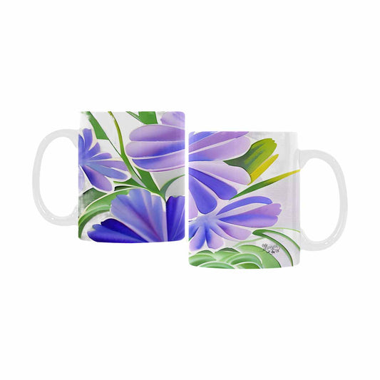 USA made Quality Mug, coffee mug, tea cup, Bright florals, Set 1A, Design 54