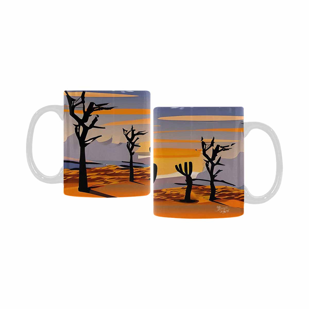 Coffee Mug, tea cup, desert scene, design 96