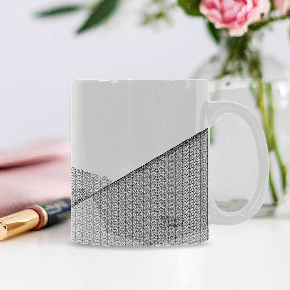 Quality Mug, coffee mug, tea cup, B & W Abstract, Set 1, design 90