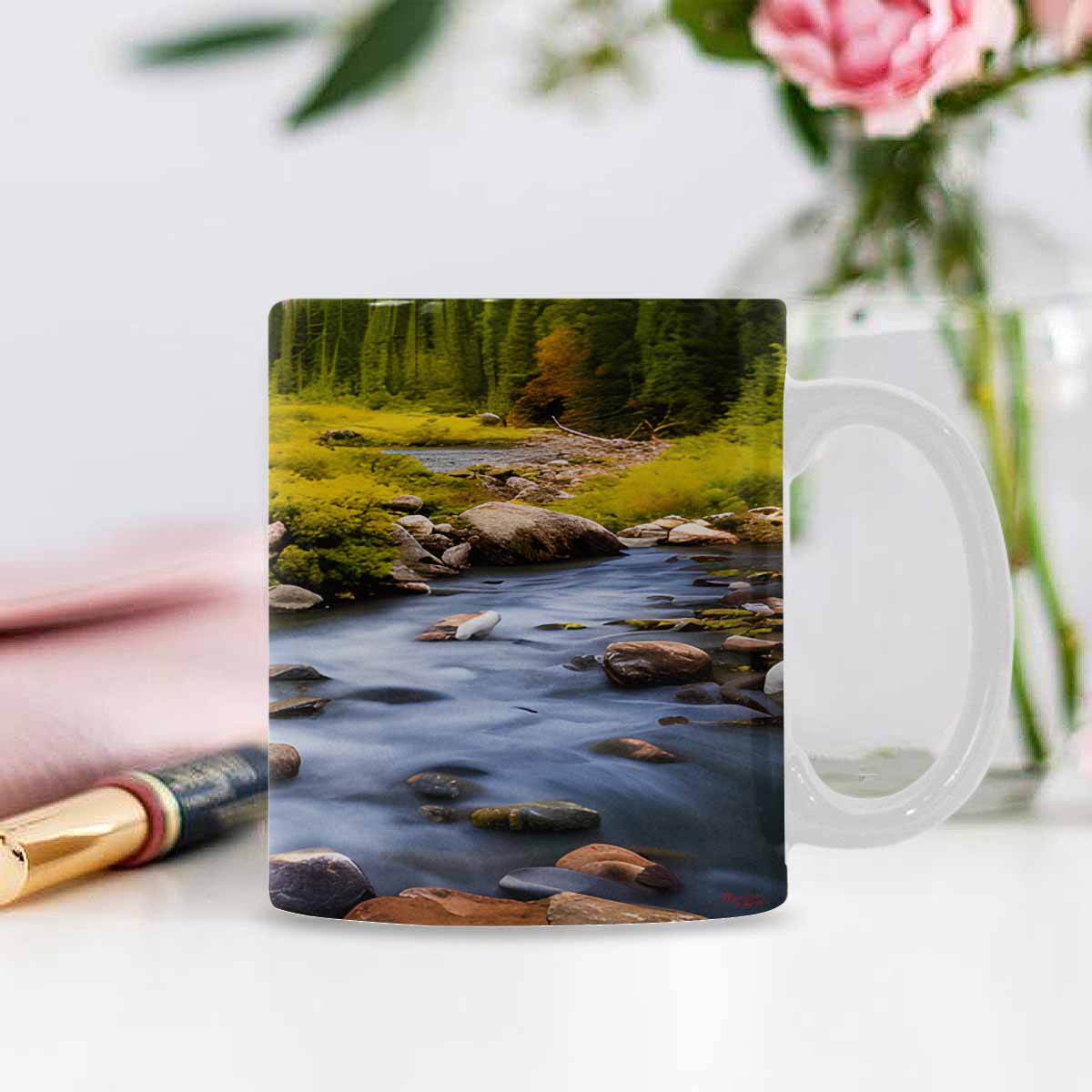 Rivers & Mountains Landscape mugs, set 1 design 4