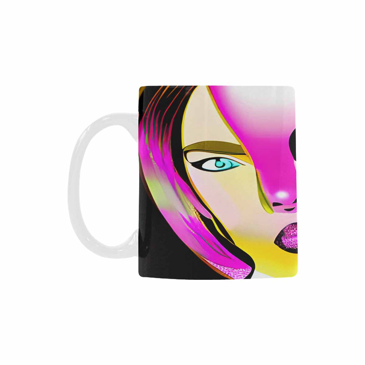 USA, Color Coffee Mug, tea cup, caucasian Face, design 45