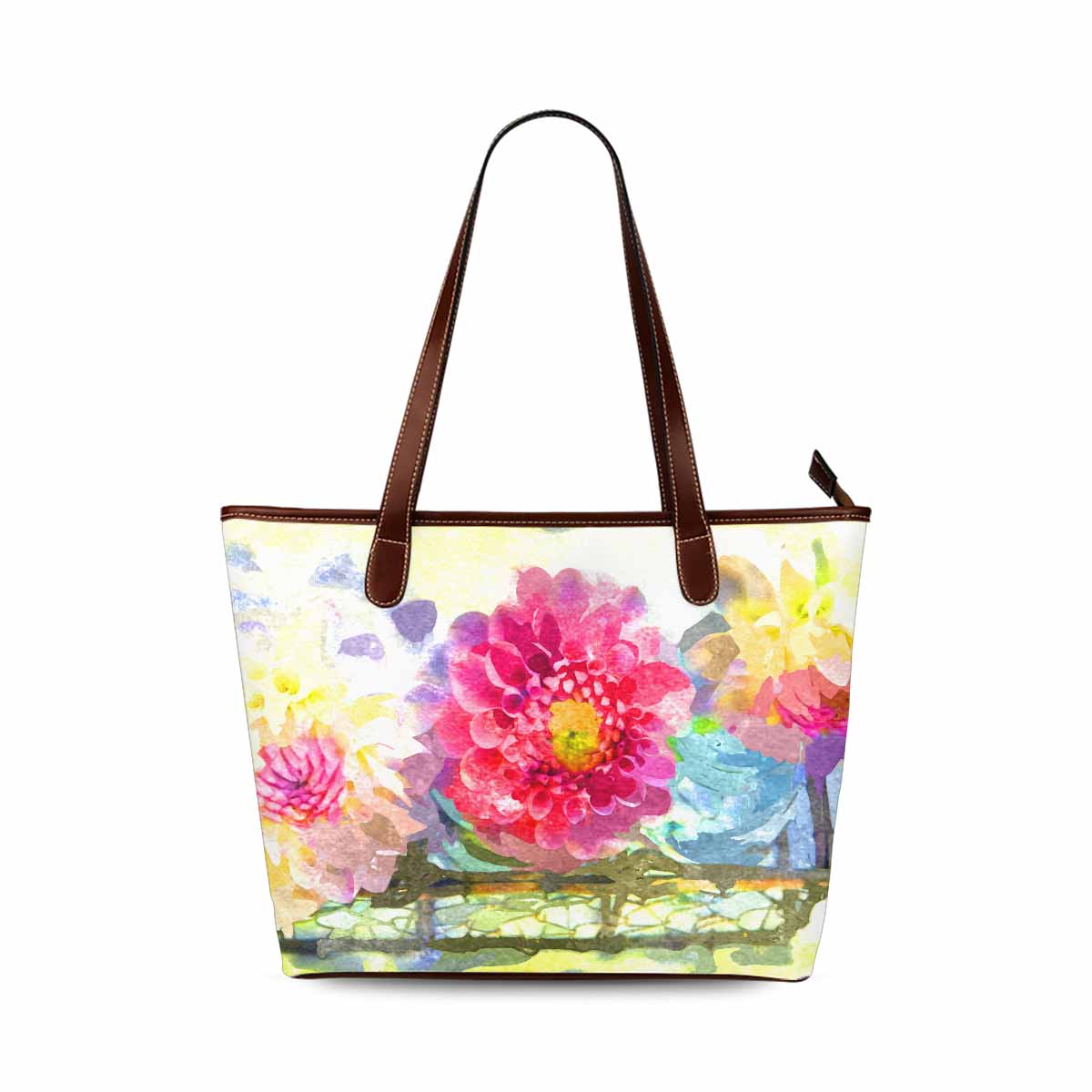 Classic Fabric handbag, watercolor floral, design 60