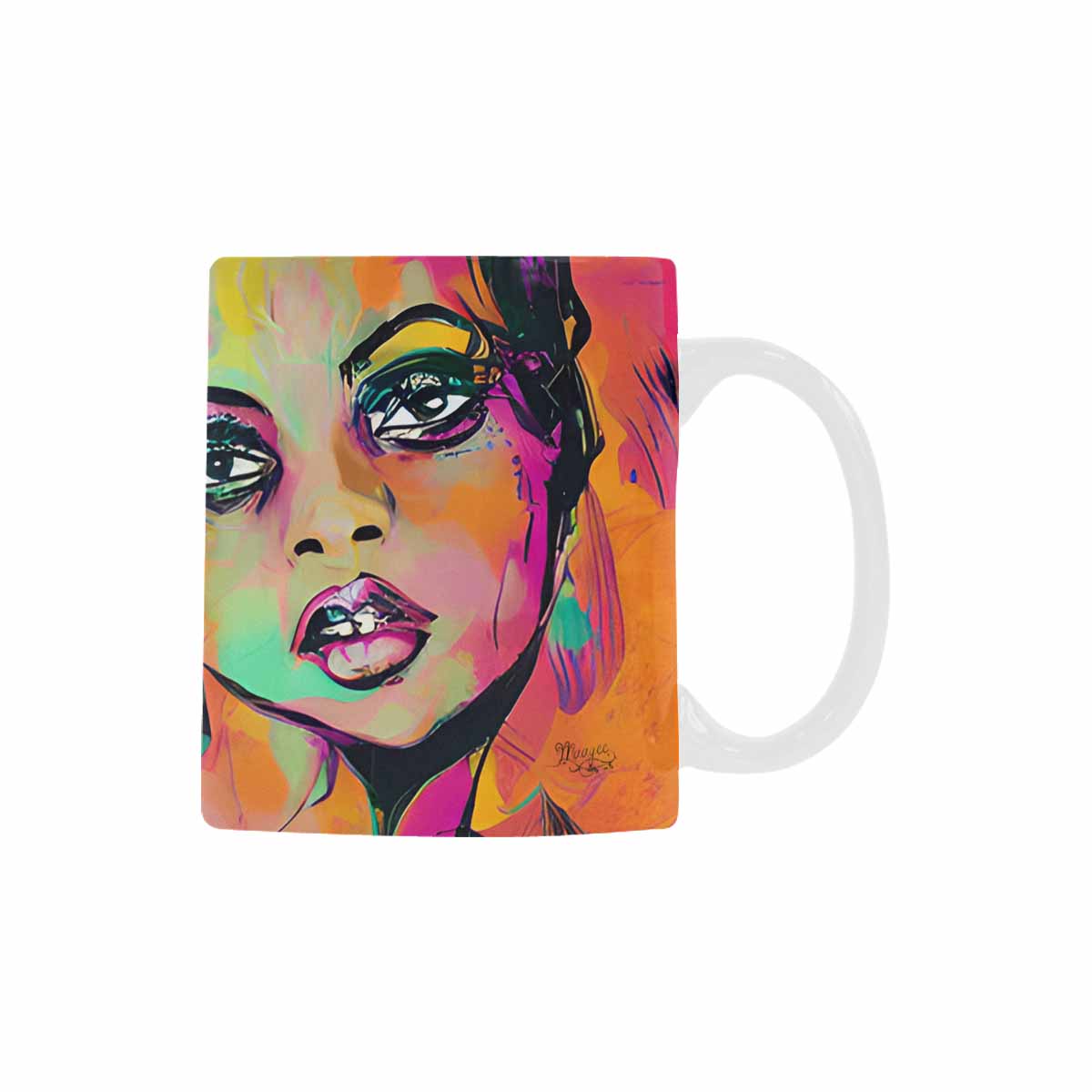 Coffee Mug, tea cup,caucasian Face, design 53