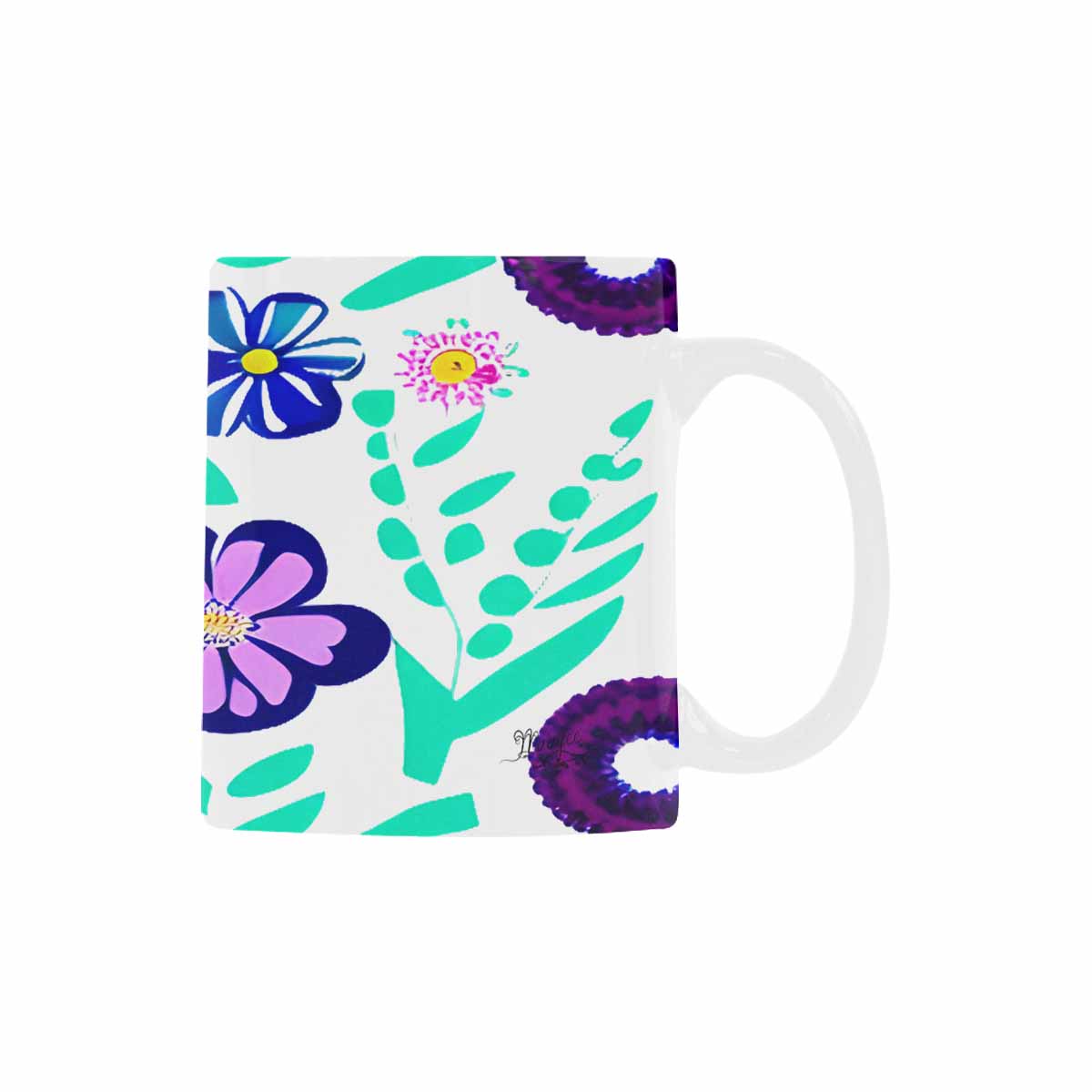 USA made Quality Mug, coffee mug, tea cup, Bright florals, Set 1A, Design 130