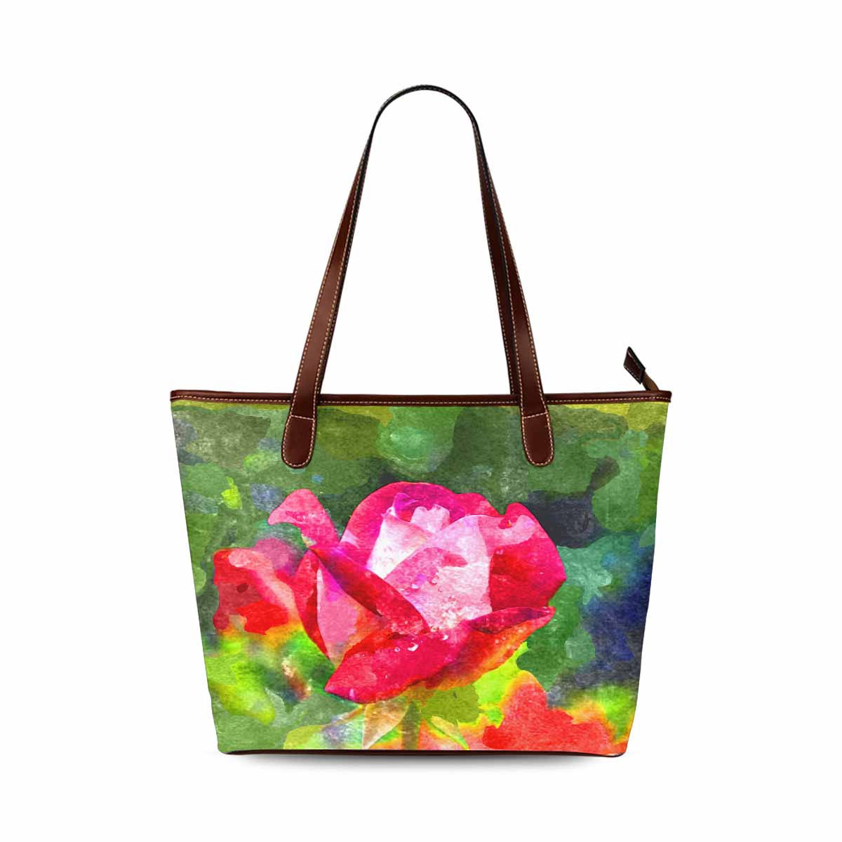 Classic Fabric handbag, watercolor floral, design 115