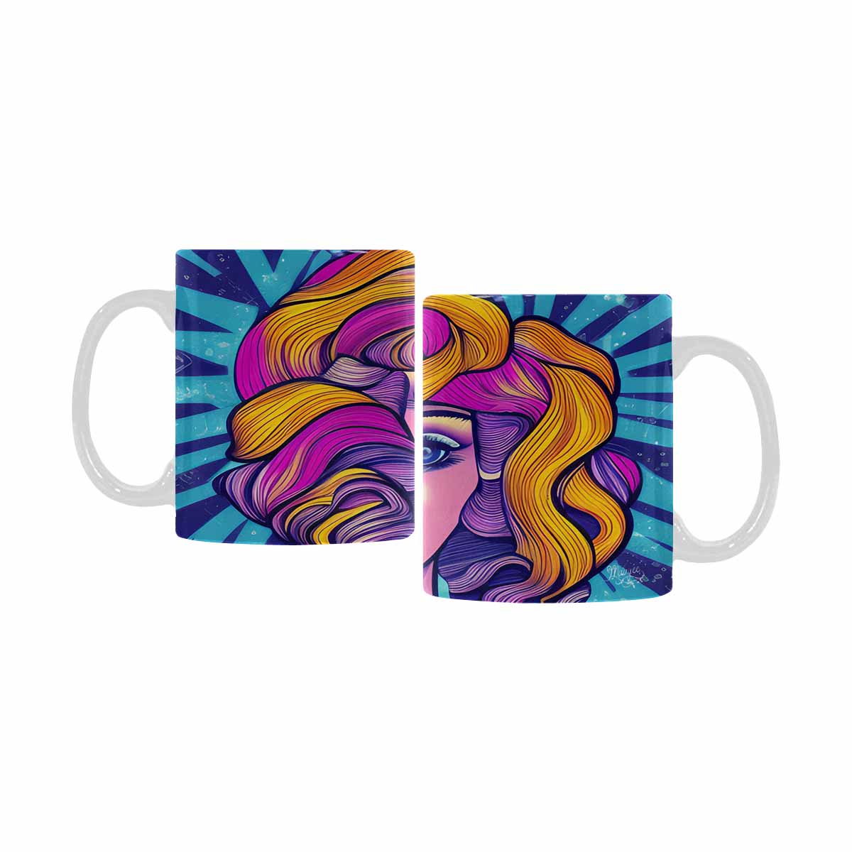 Coffee Mug, tea cup,caucasian Face, design 38