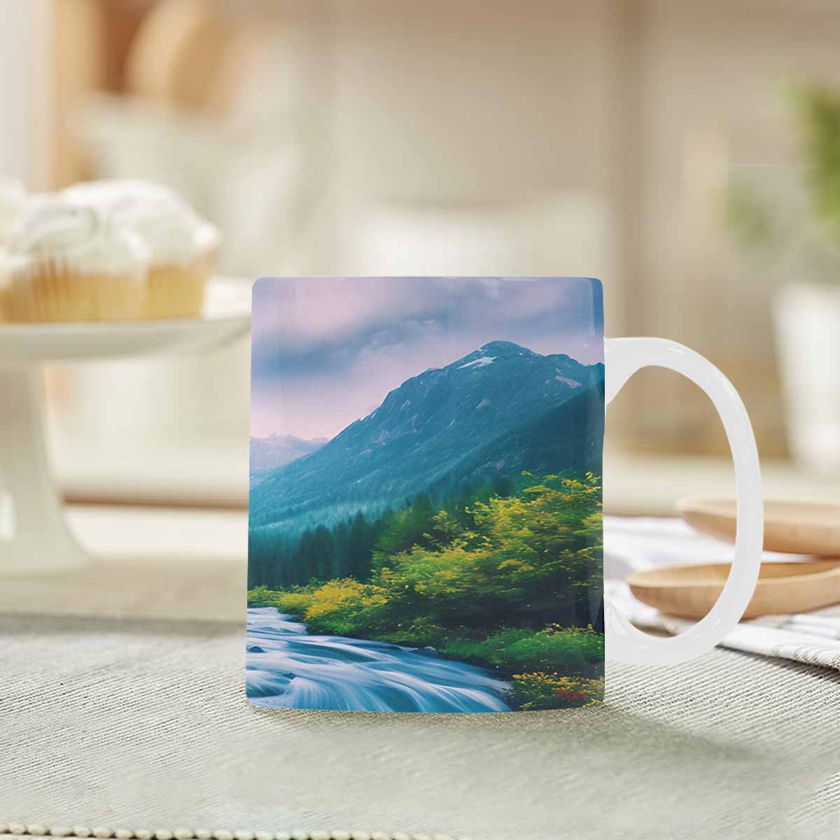 Rivers & Mountains Landscape mugs, set 1 design 28