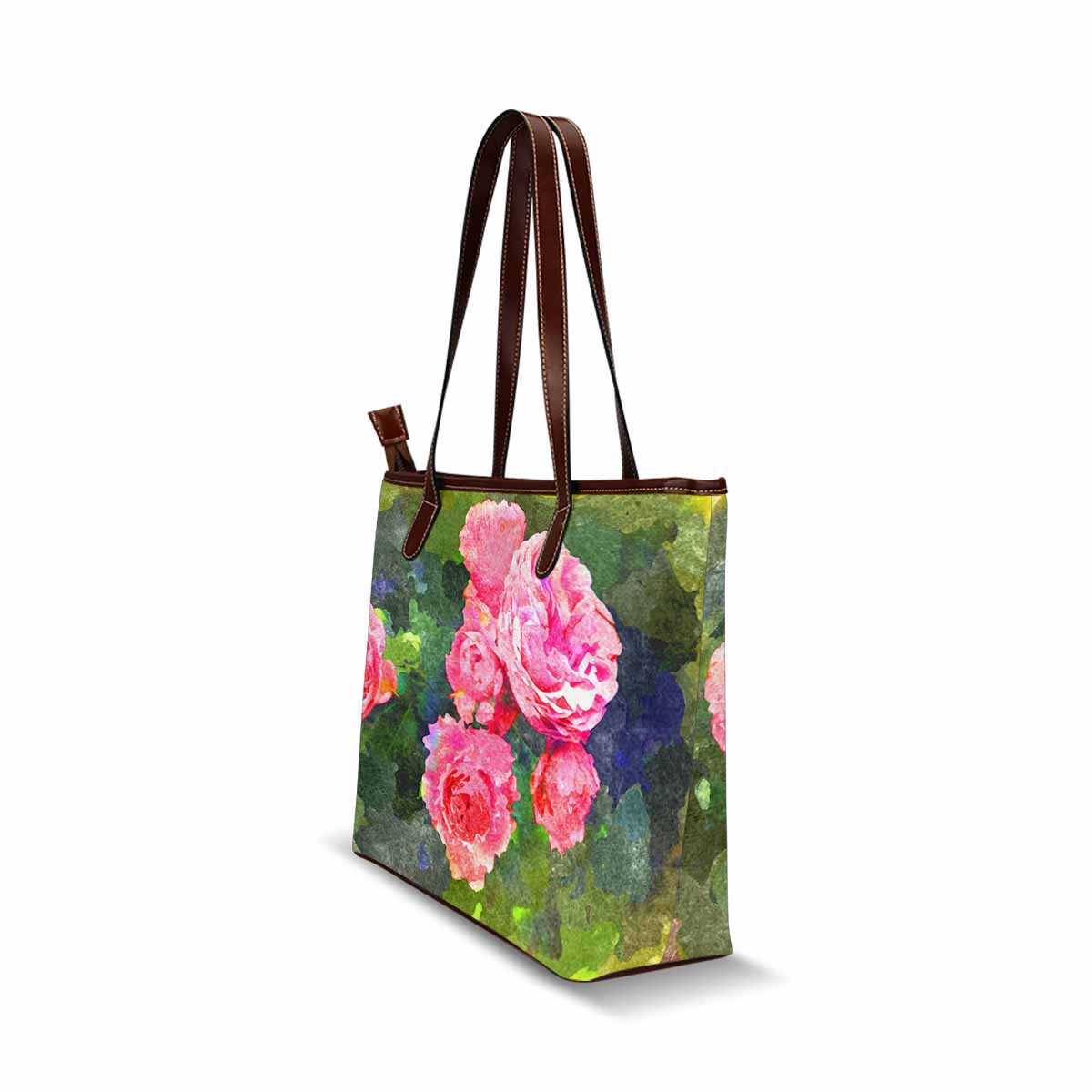 Classic Fabric handbag, watercolor floral, design 233