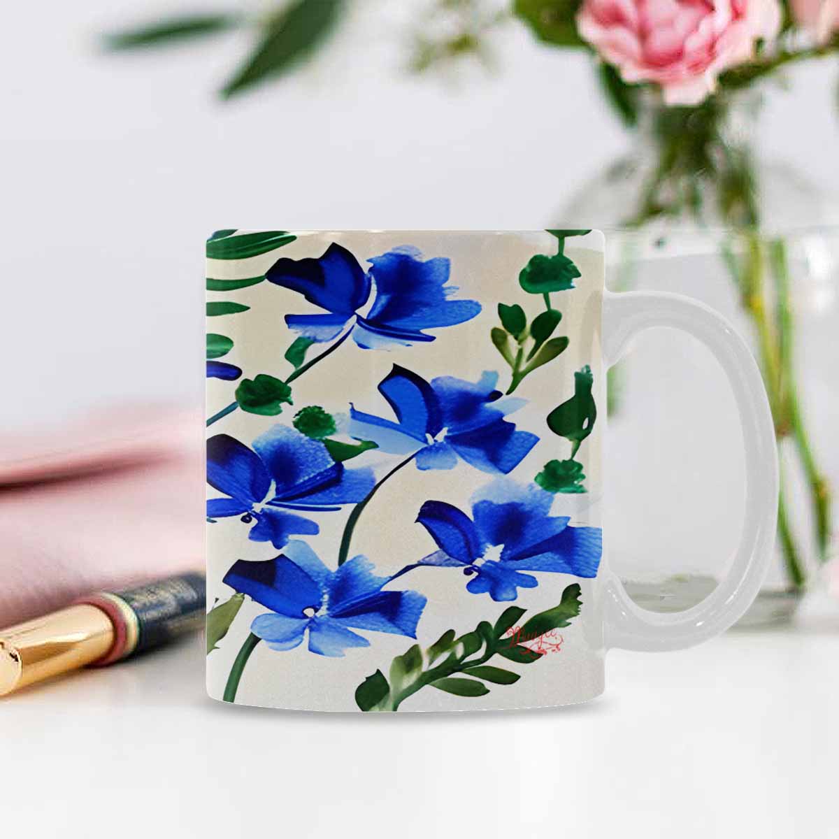 Quality Mug, coffee mug, tea cup, Bright florals, Set 1, Design 80