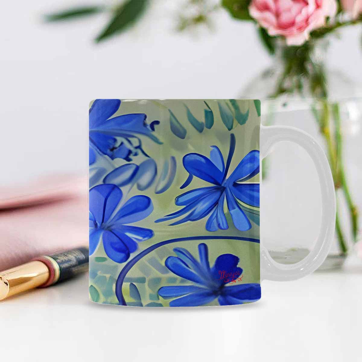 Quality Mug, coffee mug, tea cup, Bright florals, Set 1, Design 83