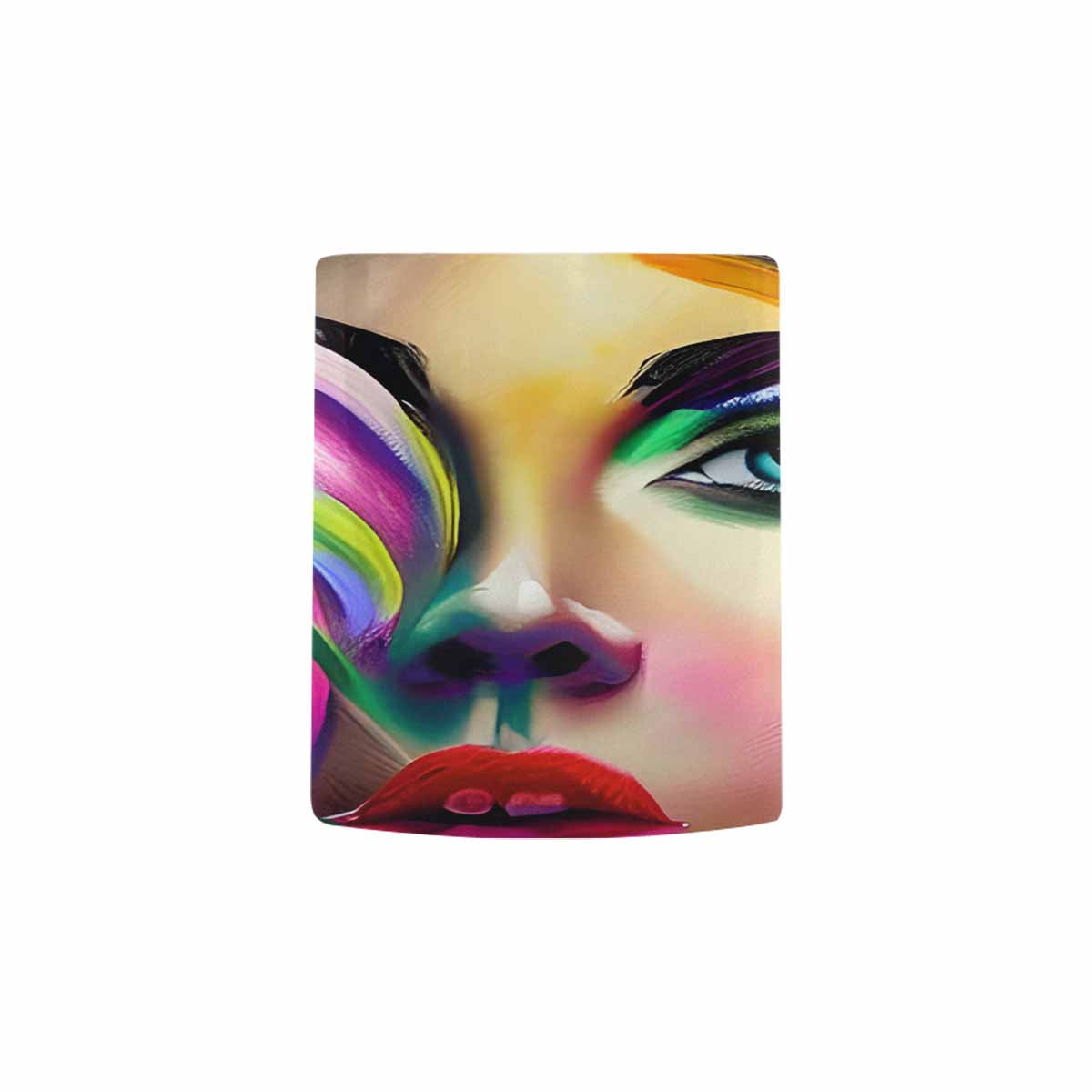 USA, Color Coffee Mug, tea cup, caucasian Face, design 19