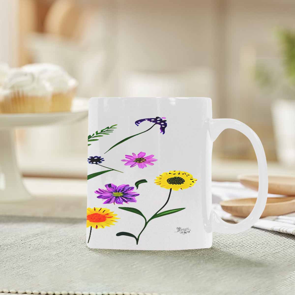 Quality Mug, coffee mug, tea cup, Bright florals, Set 2, design 84