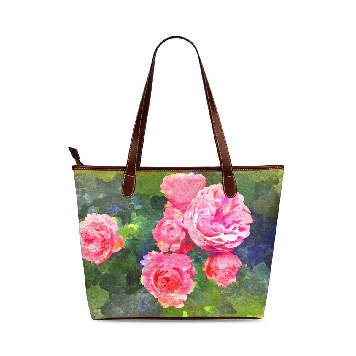 Classic Fabric handbag, watercolor floral, design 233