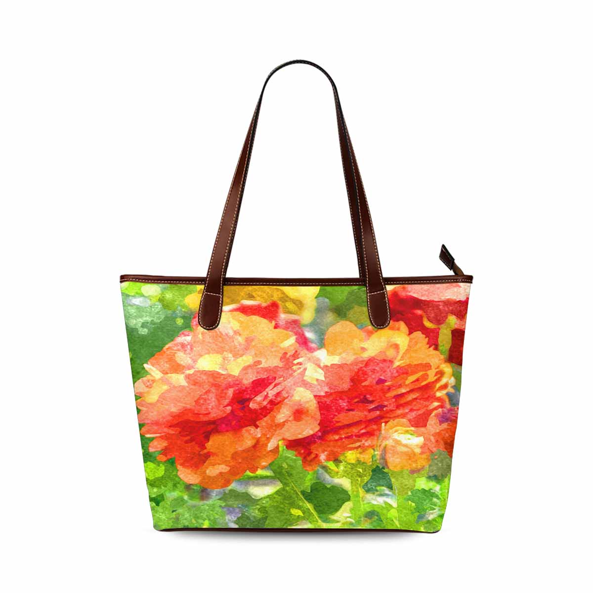 Classic Fabric handbag, watercolor floral, design 214