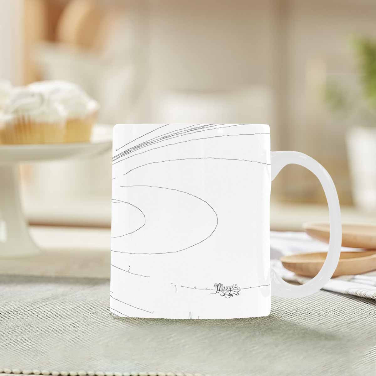 Quality Mug, coffee mug, tea cup, B & W Abstract, Set 1, design 123