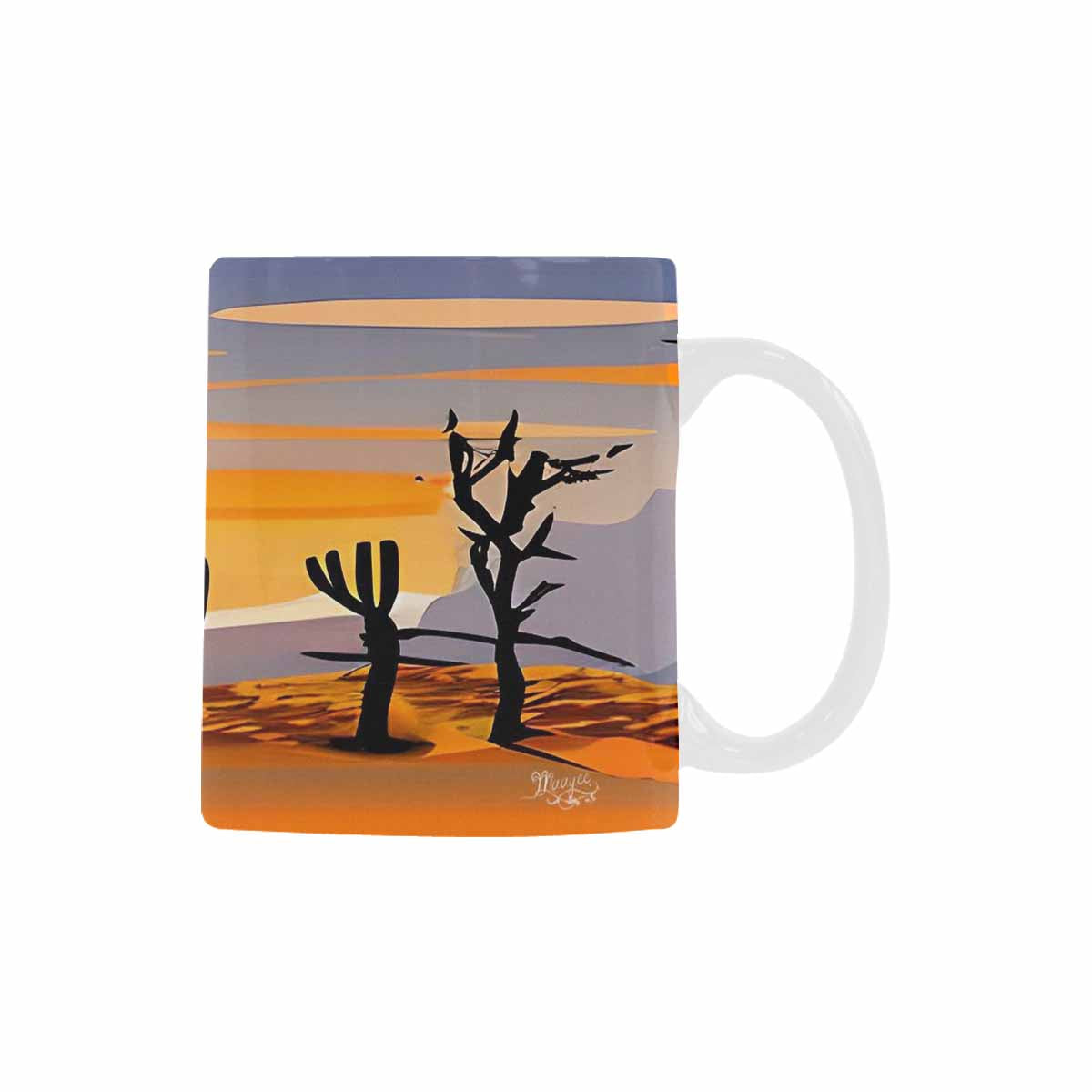 Coffee Mug, tea cup, desert scene, design 96