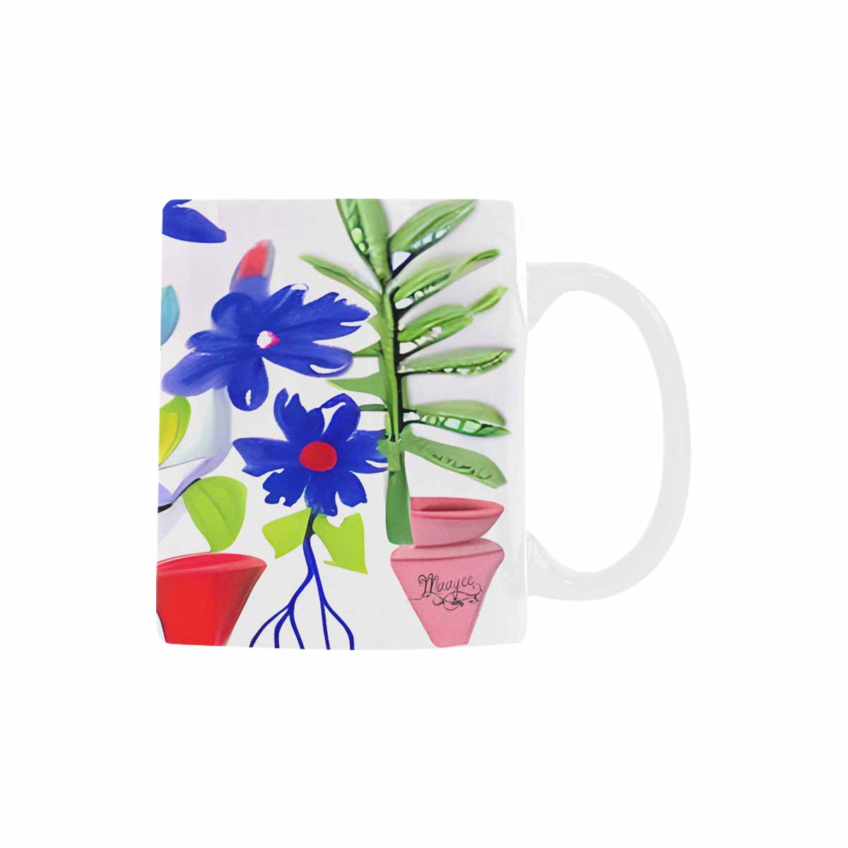 USA made Quality Mug, coffee mug, tea cup, Bright florals, Set 1, Design 113