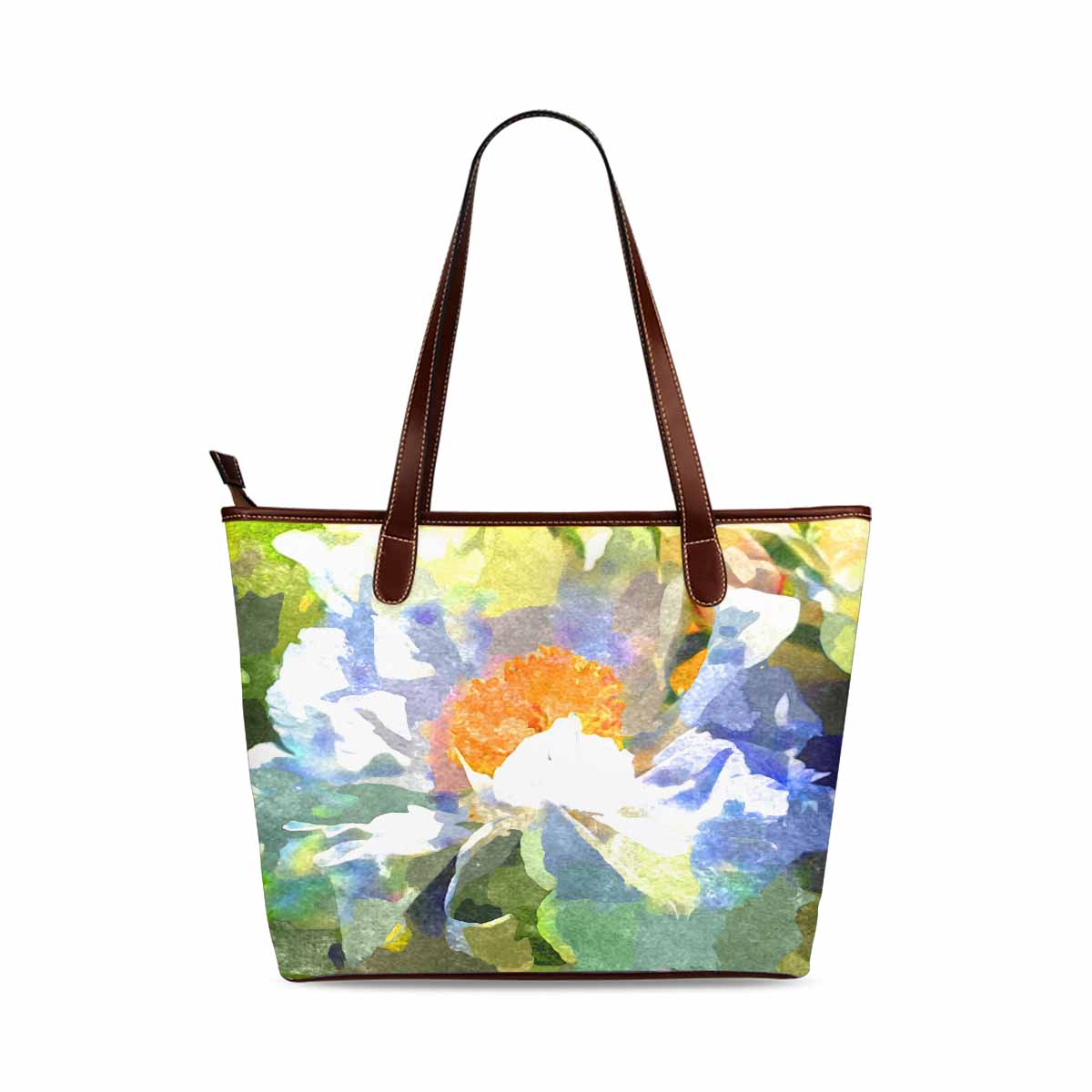 Classic Fabric handbag, watercolor floral, design 173