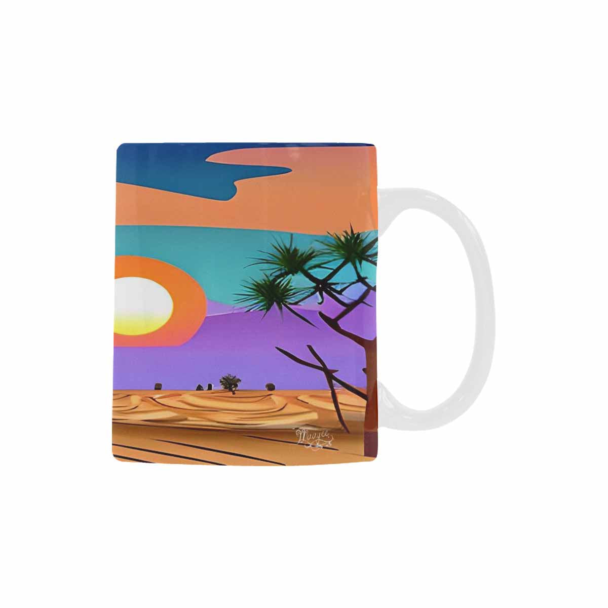 Coffee Mug, tea cup, desert scene, design 73