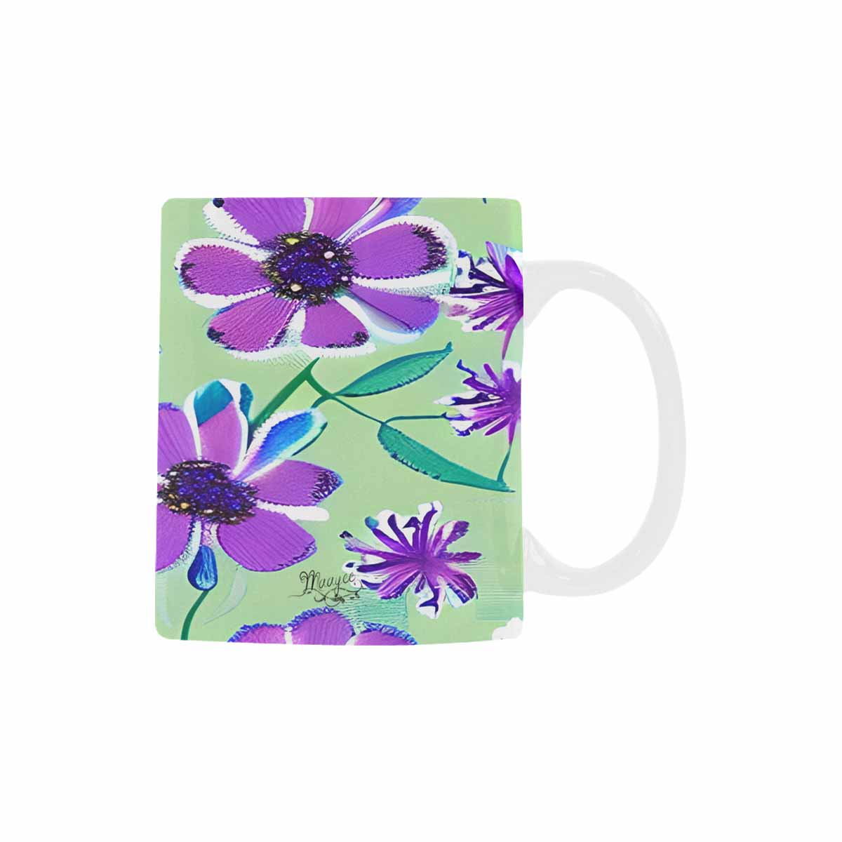 USA made Quality Mug, coffee mug, tea cup, Bright florals, Set 1, Design 143