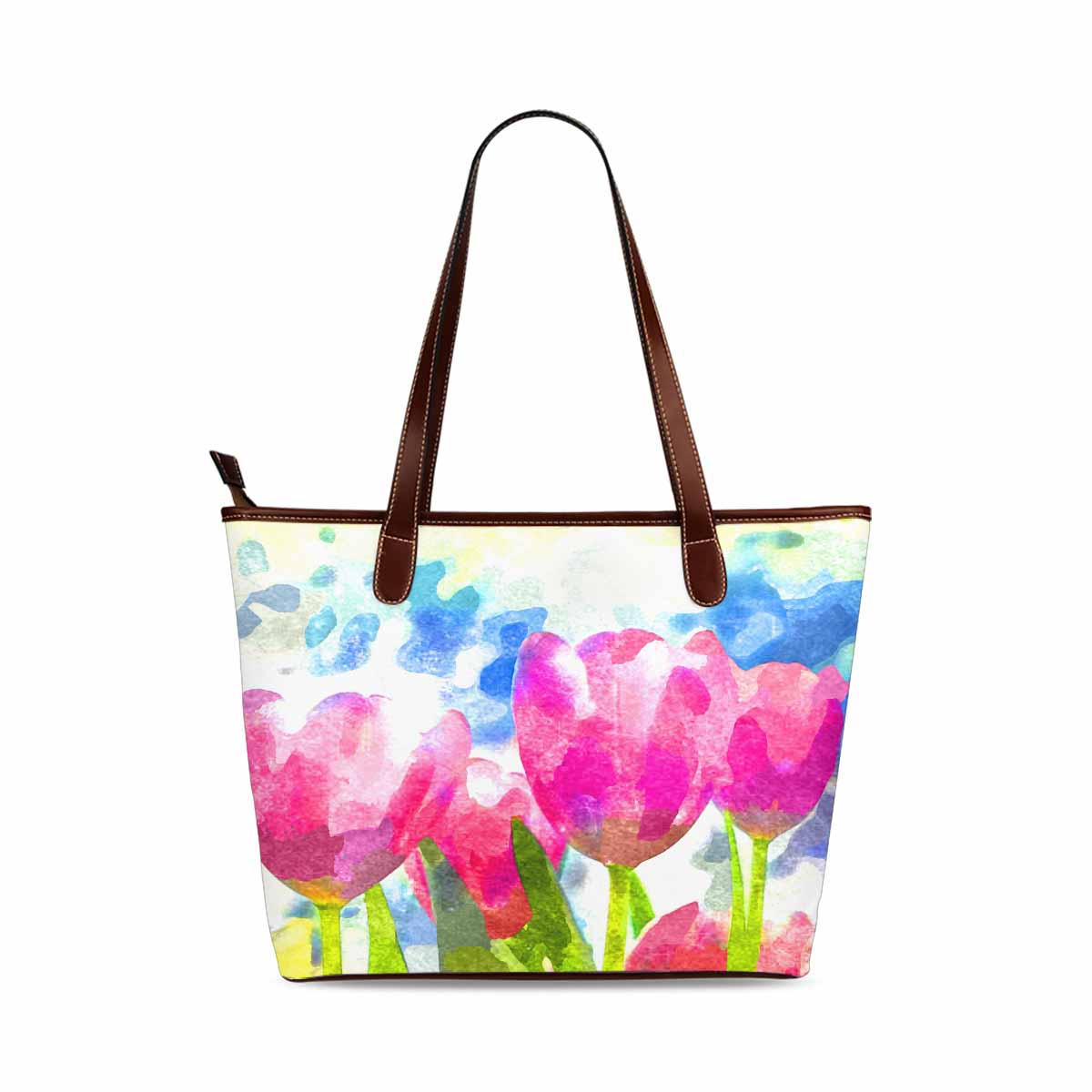 Classic Fabric handbag, watercolor floral, design 154