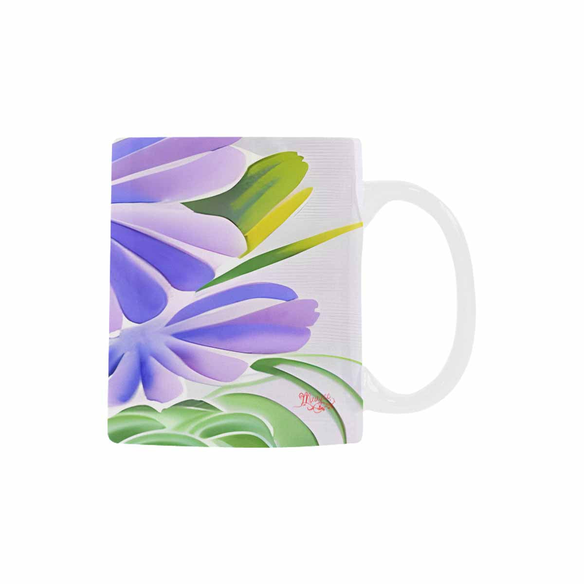 USA made Quality Mug, coffee mug, tea cup, Bright florals, Set 1, Design 54