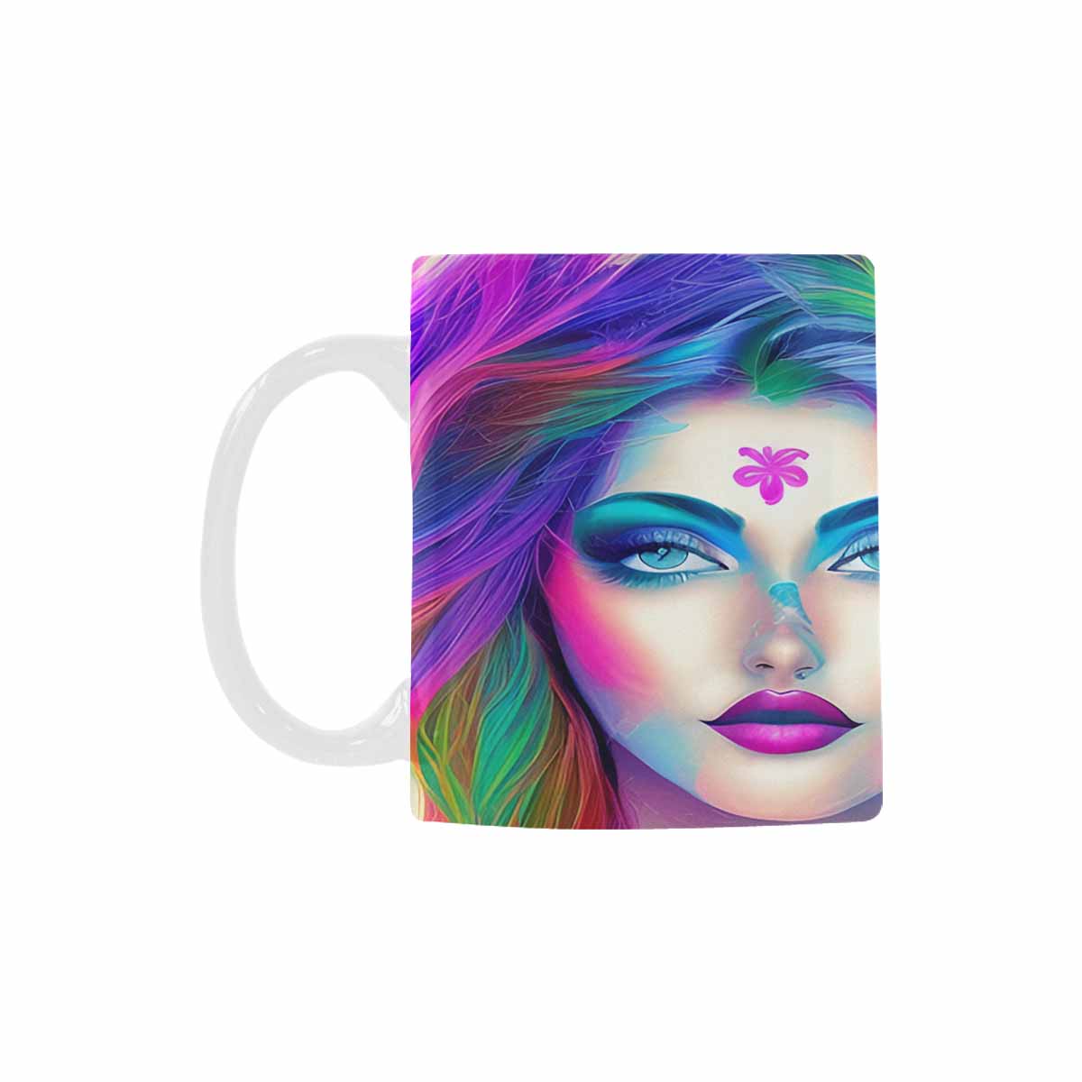 USA, Color Coffee Mug, tea cup, caucasian Face, design 35