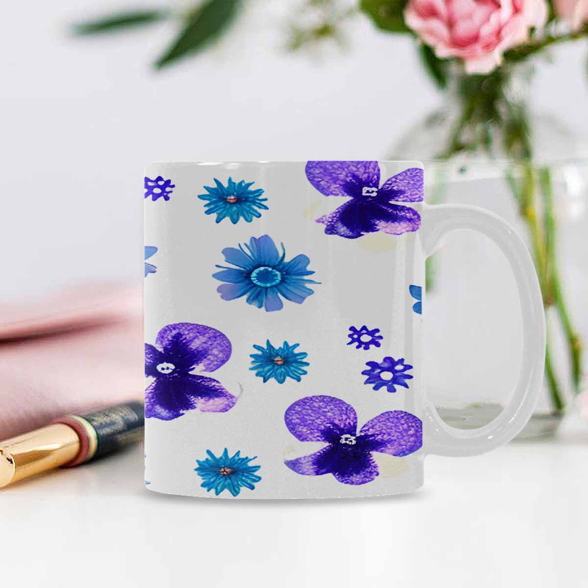 Quality Mug, coffee mug, tea cup, Bright florals, Set 1A, Design 139