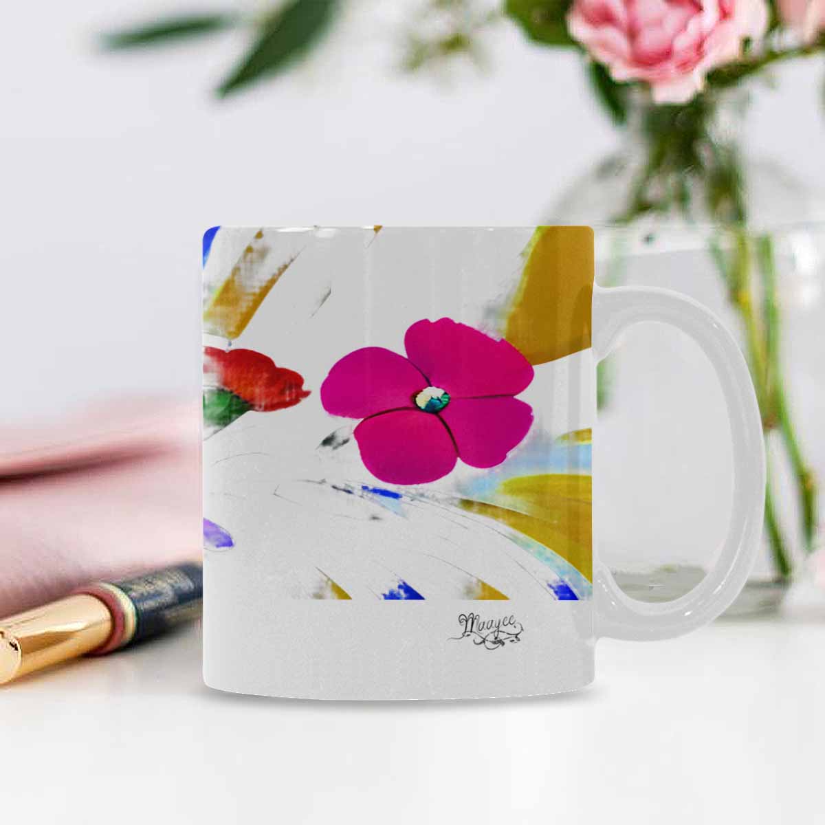 Quality Mug, coffee mug, tea cup, Bright florals, Set 1A, Design 73