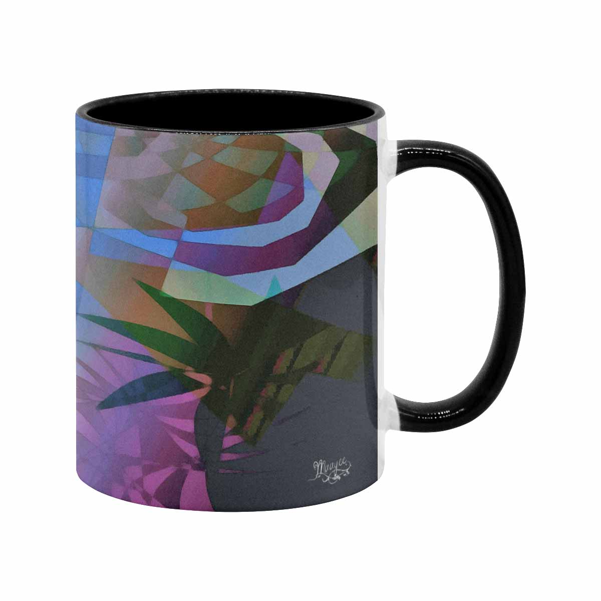 Coffee Mug, tea cup, black core, abstract, design 35