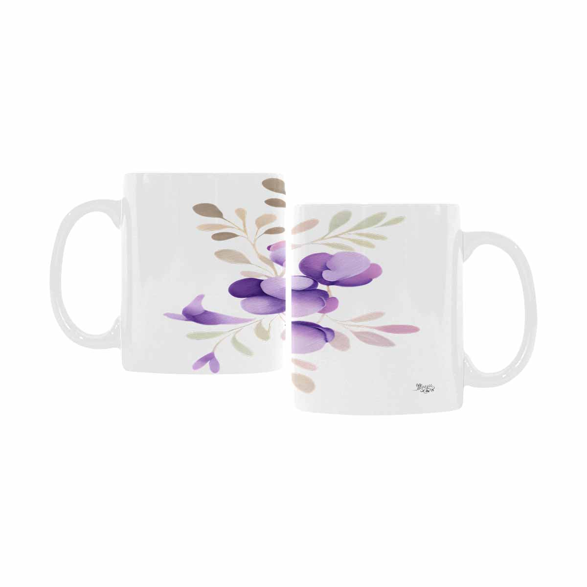 USA made Quality Mug, coffee mug, tea cup, Bright florals, Set 2, design 25