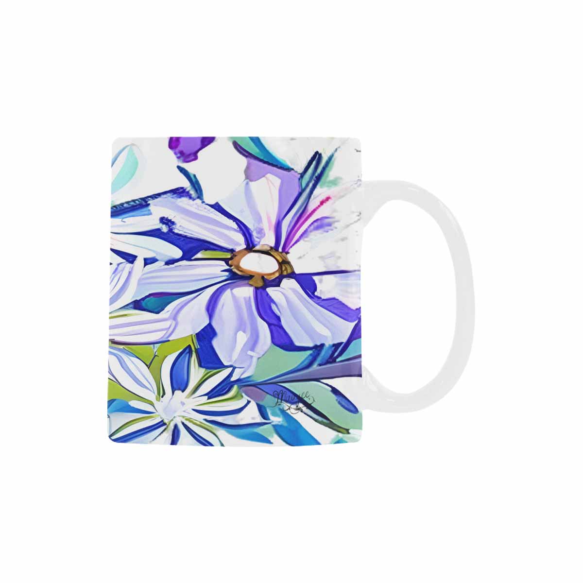 USA made Quality Mug, coffee mug, tea cup, Bright florals, Set 1A, Design 7