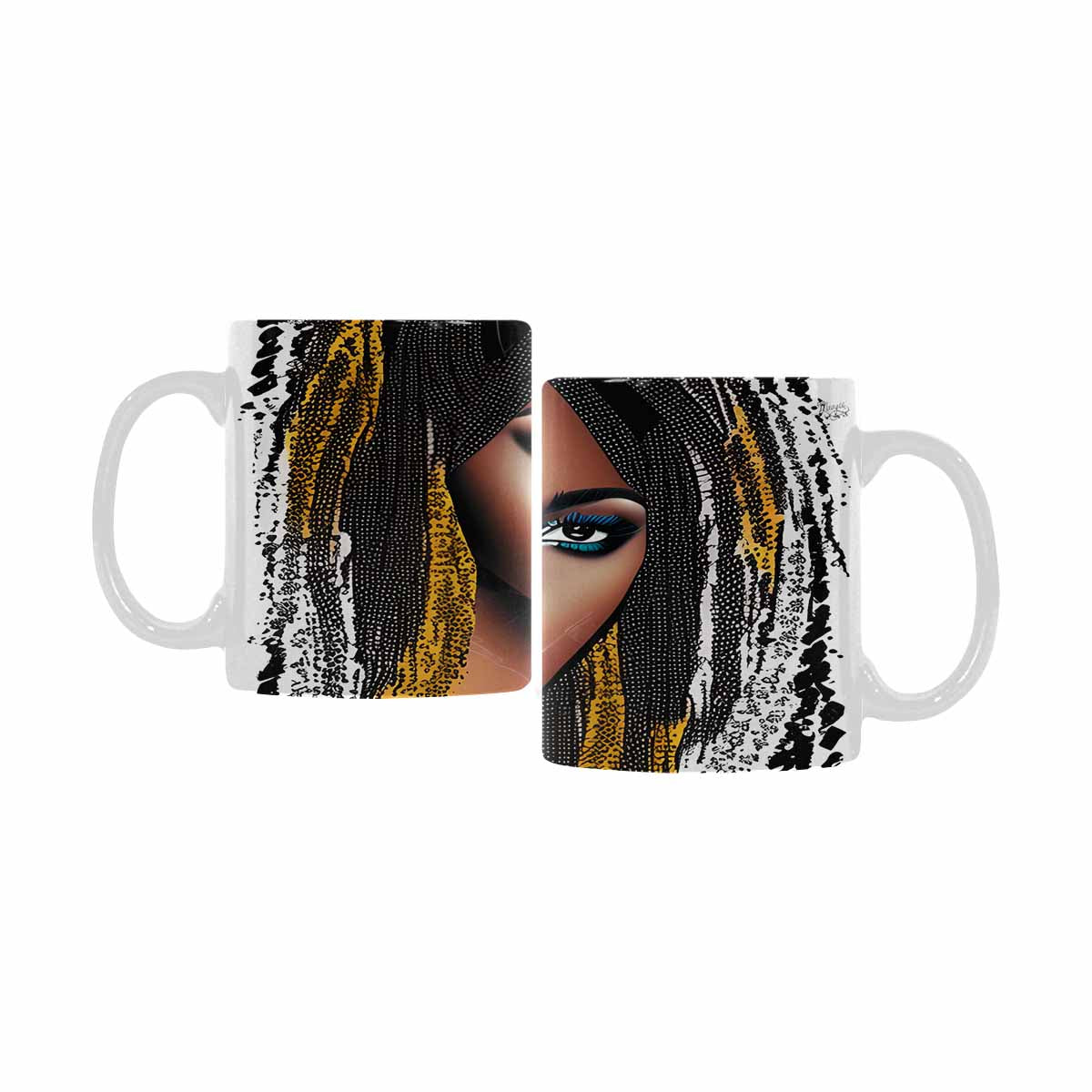 Quality Mug, coffee mug, tea cup, Black Faces, Set 1, design 8