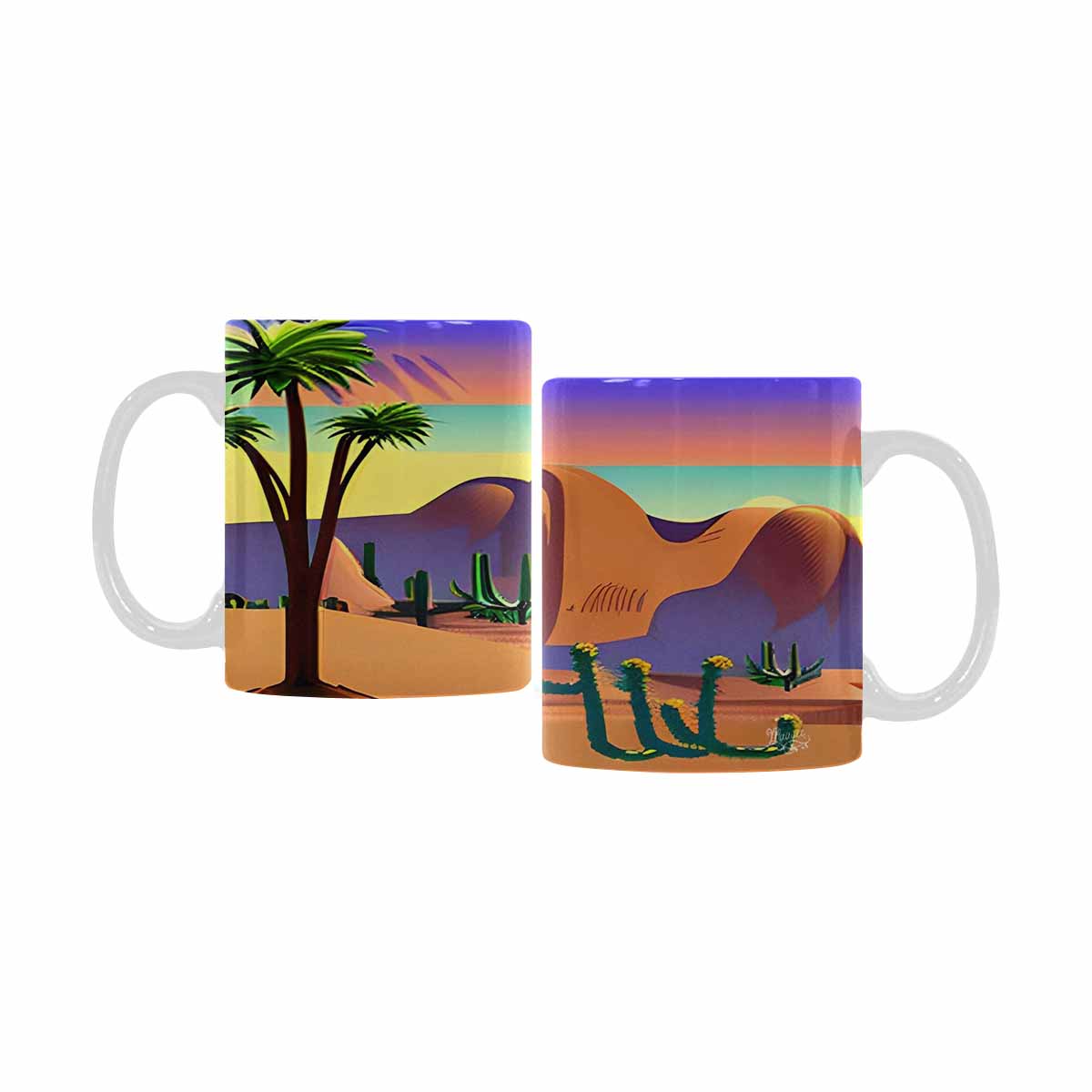 Coffee Mug, tea cup, desert scene, design 56