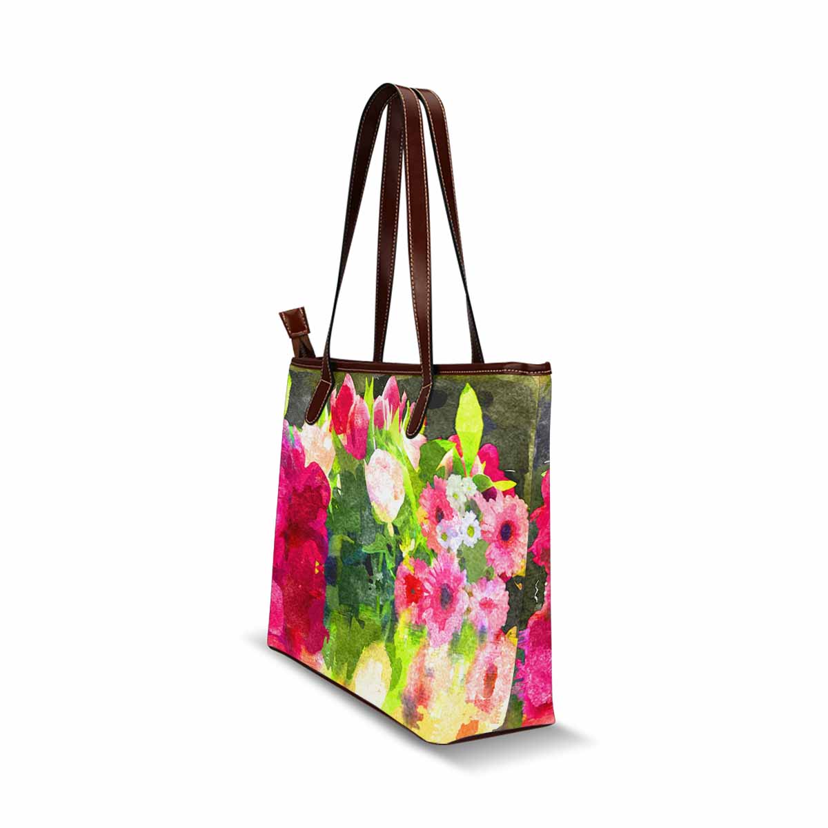 Classic Fabric handbag, watercolor floral, design 230