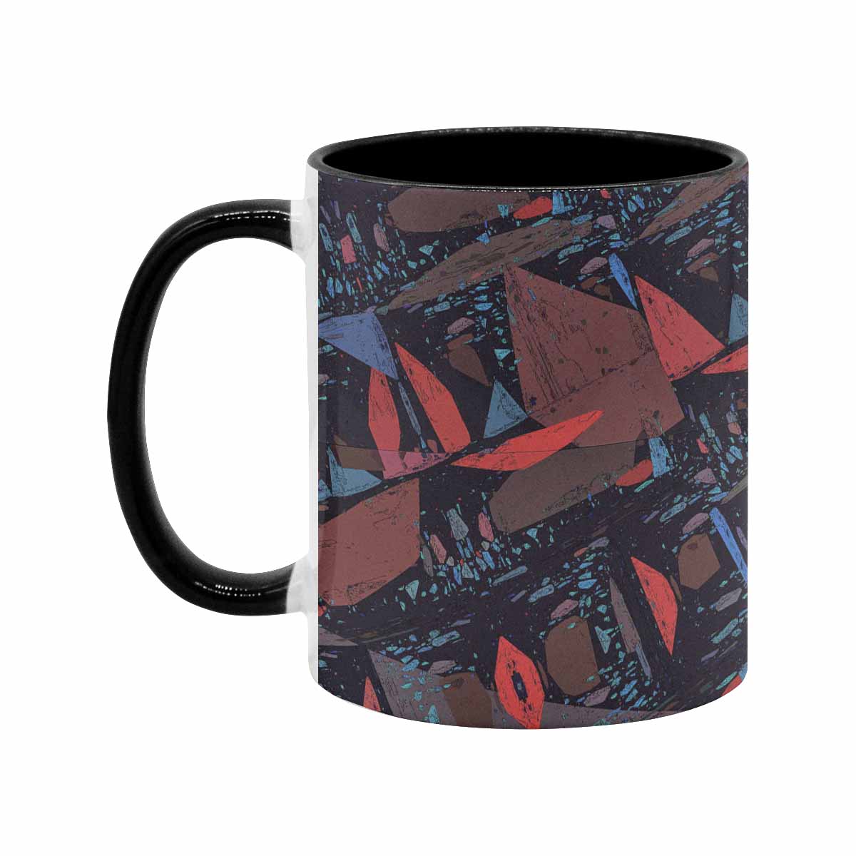 Coffee Mug, tea cup, black core, abstract, design 86