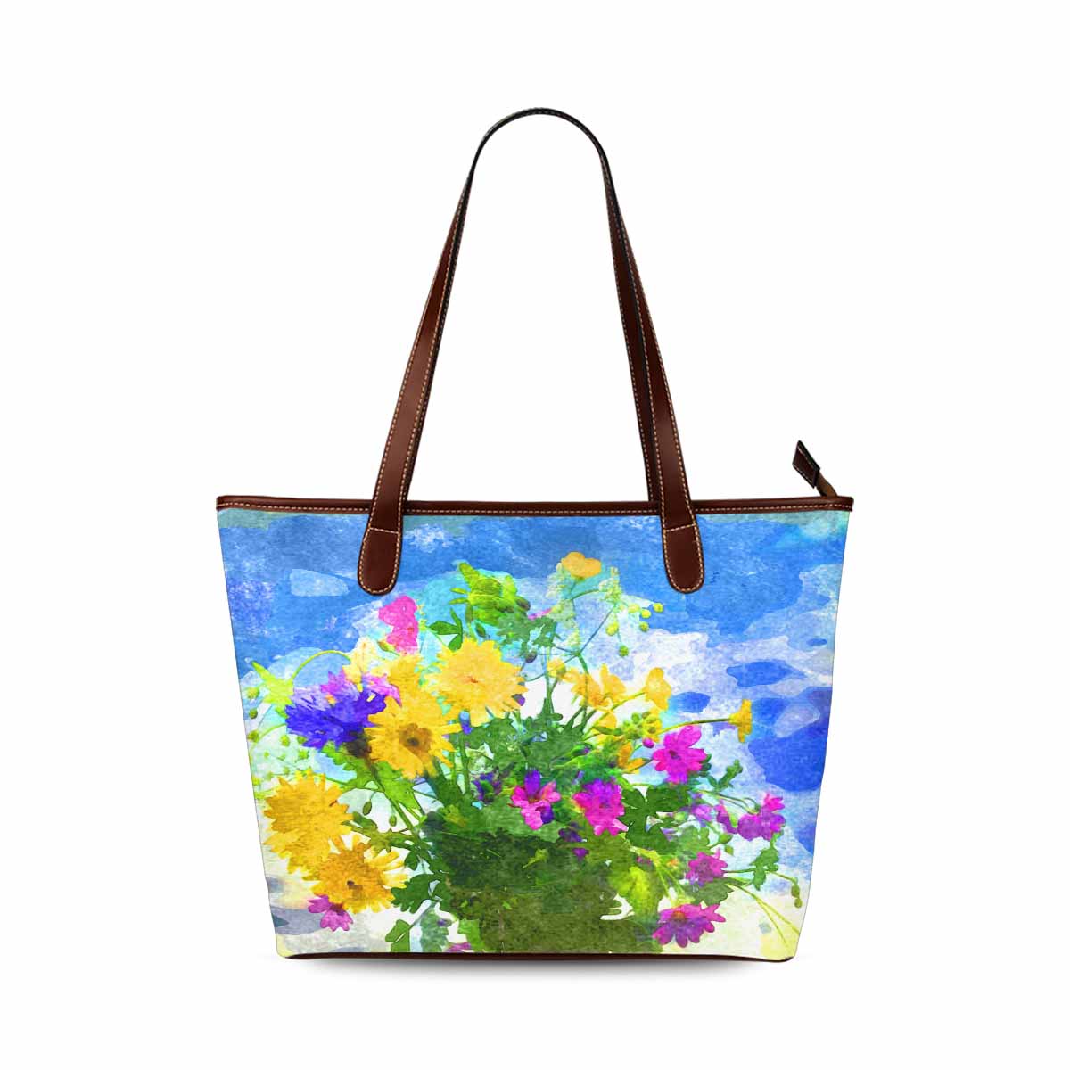 Classic Fabric handbag, watercolor floral, design 18