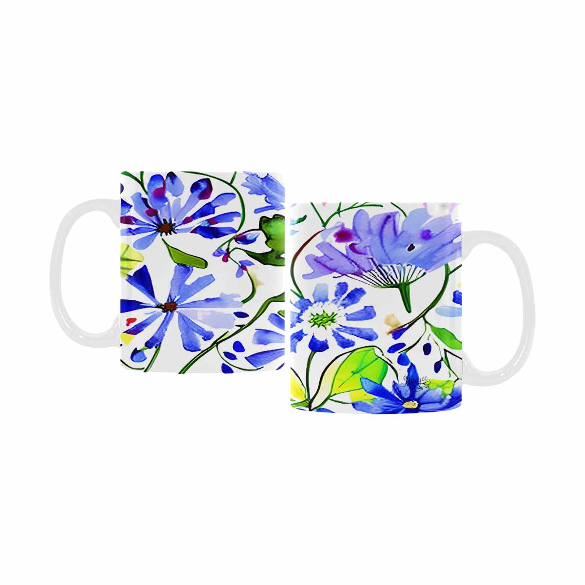 USA made Quality Mug, coffee mug, tea cup, Bright florals, Set 1A, Design 37