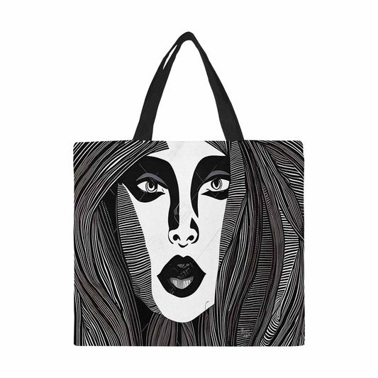 Canvas tote bag, Large, Black Faces, Set 1, design 59