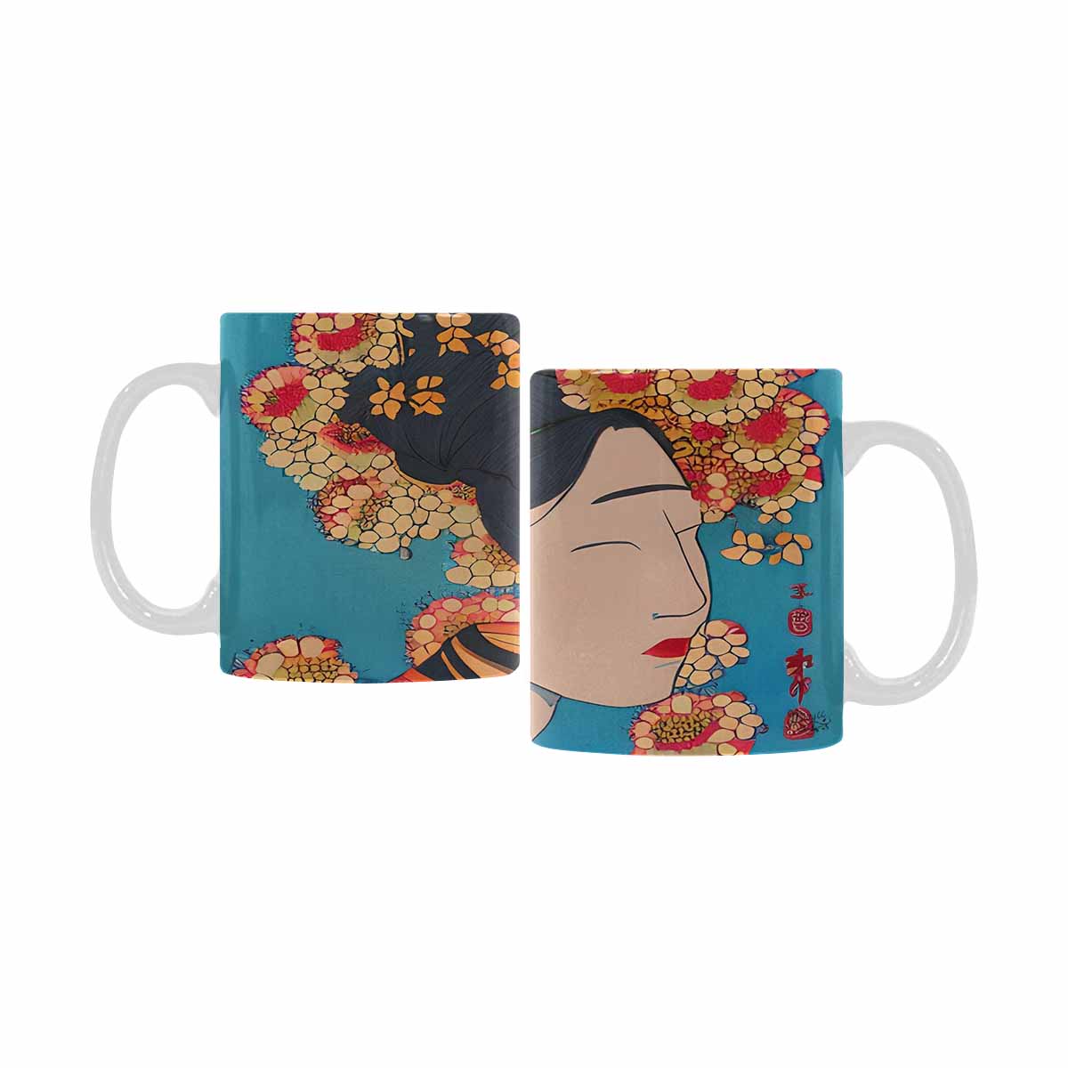 Quality Mug, coffee mug, tea cup, Asian Faces, Design 36