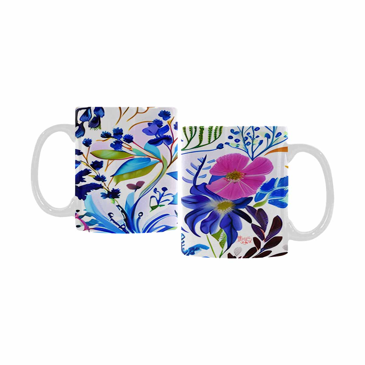 Quality Mug, coffee mug, tea cup, Bright florals, Set 1, Design 23