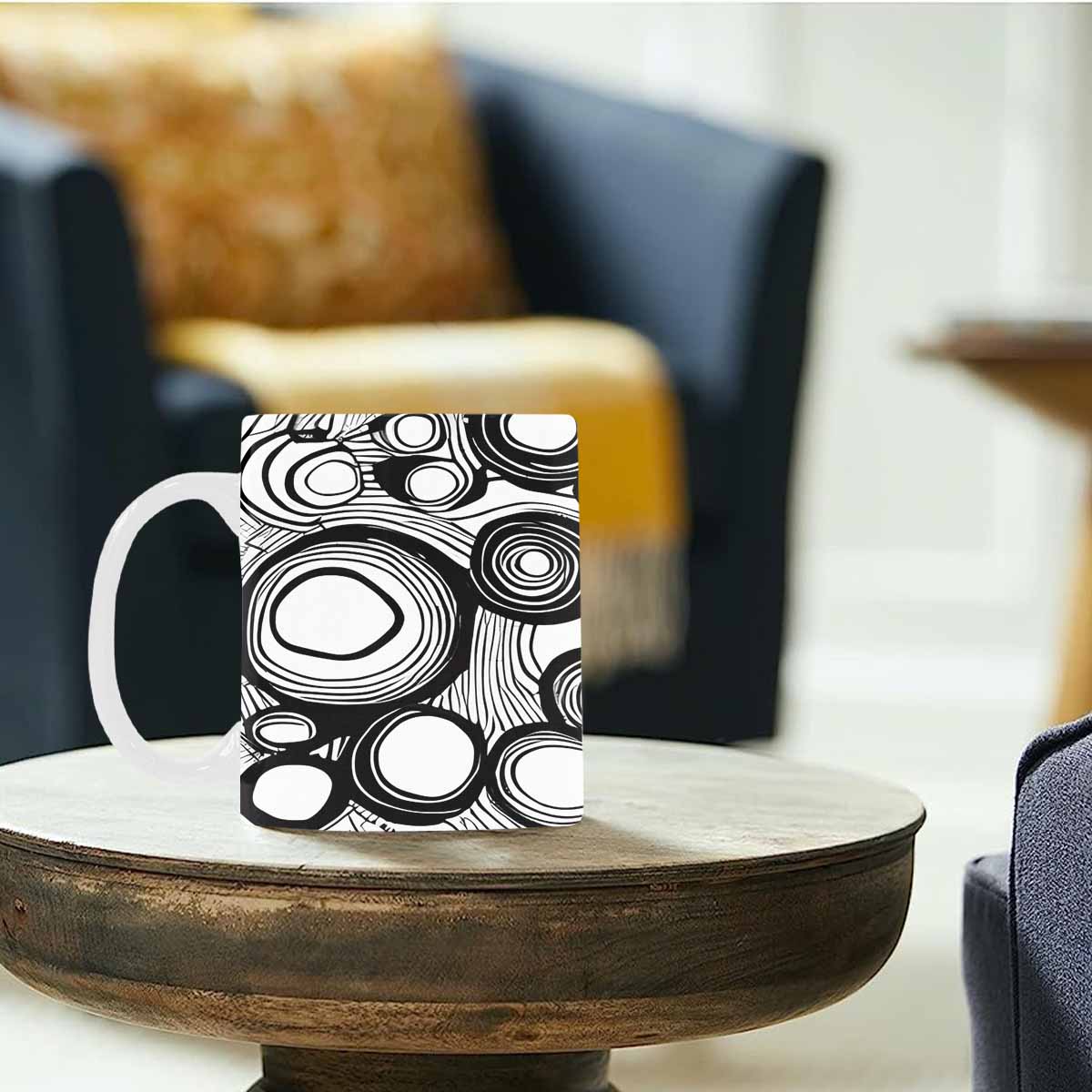 Quality Mug, coffee mug, tea cup, B & W Abstract, Set 1, design 36