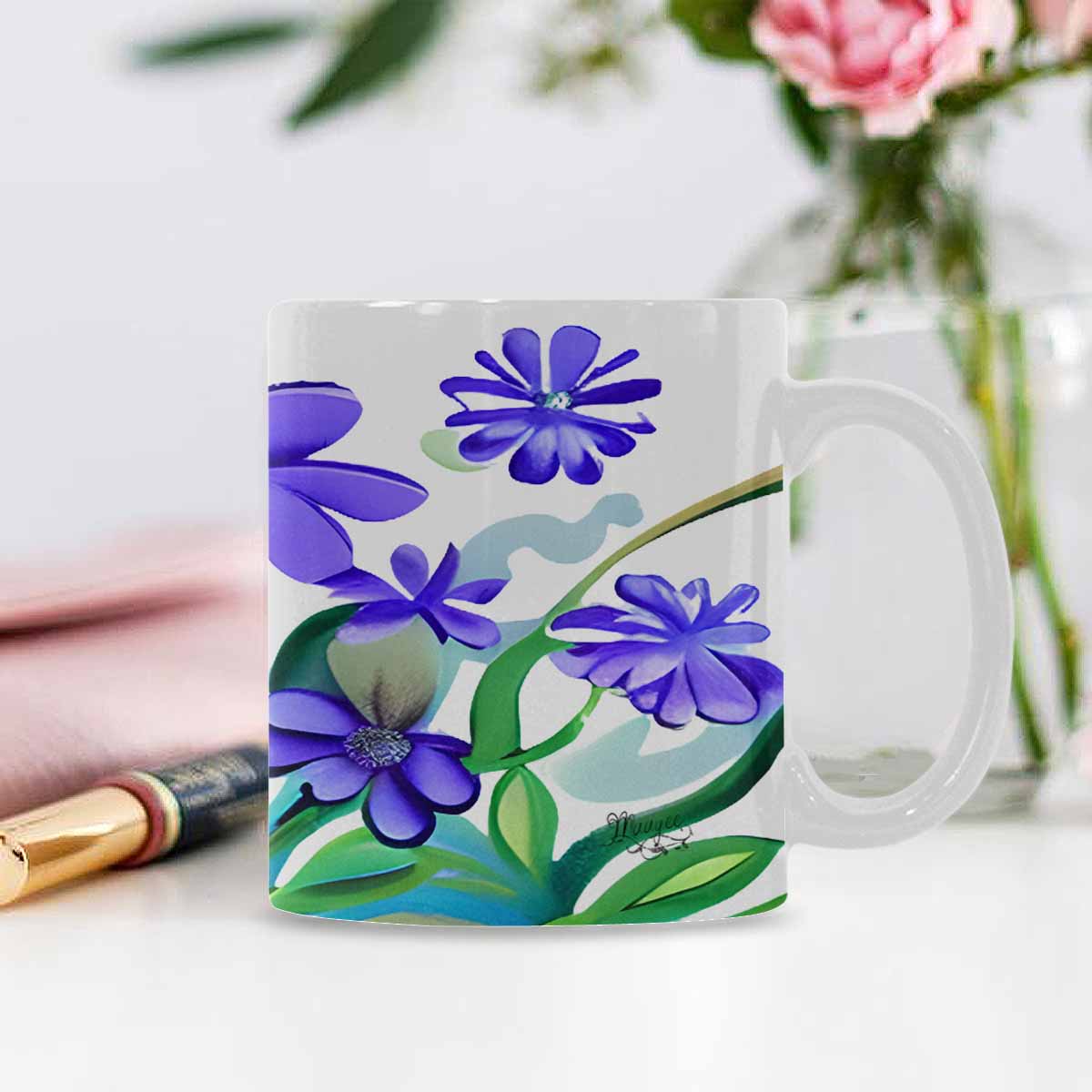 Quality Mug, coffee mug, tea cup, Bright florals, Set 1A, Design 61