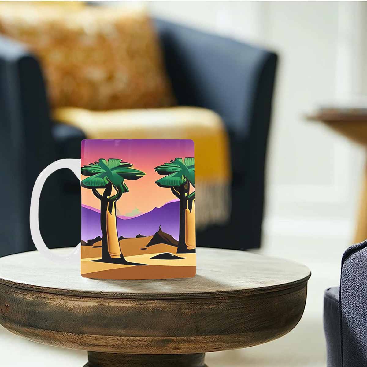 Coffee Mug, tea cup, desert scene, design 46