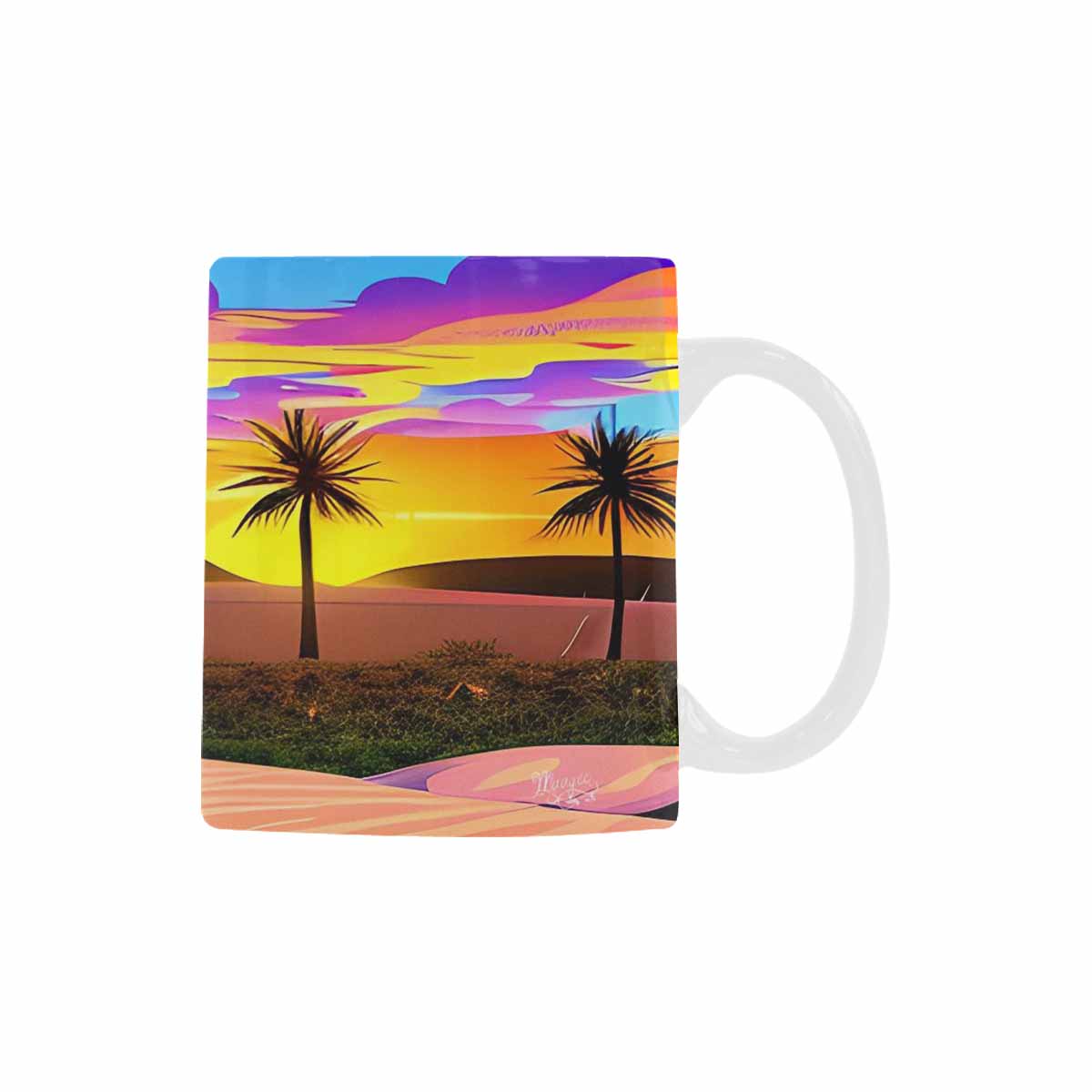 Coffee Mug, tea cup, desert scene, design 51