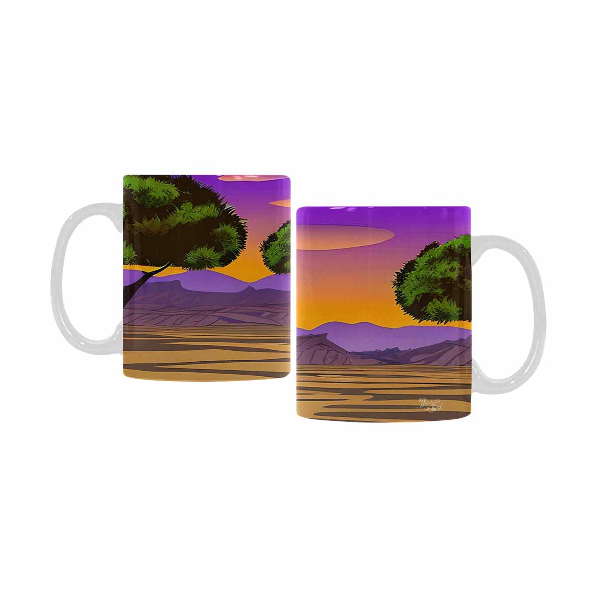 Coffee Mug, tea cup, desert scene, design 47